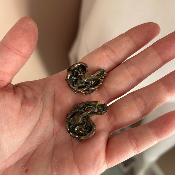 HOLLYCRAFT 1950 brass vintage jewelry set with matching earrings ๐ - Picture 7 of 14